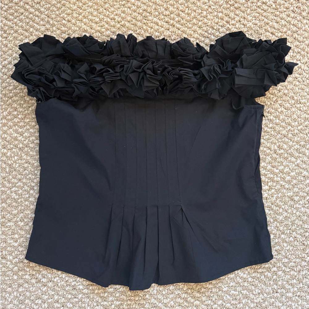Black NY&C Ruffled Women's Top